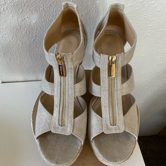 MICHAEL Michael Kors Woven Wedge Heels Size 10 EUC - Picture 5 of 8